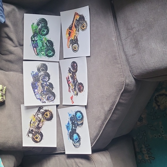 Monster Jam Monster Trucks Sketch Prints - Set of 6 8x10 - Picture 1 of 7